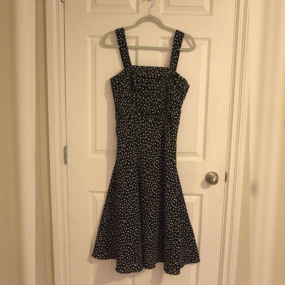 Midi - M - Black and White Spotty Dress - Picture 1 of 6